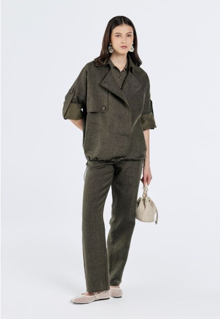 Solid Straight Cut Trousers