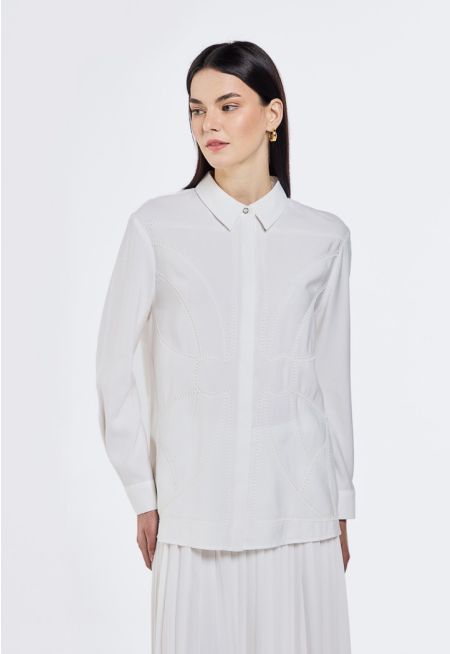 Chain-Embroidered Shirt