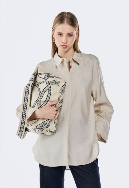 Solid Embroidered Shirt