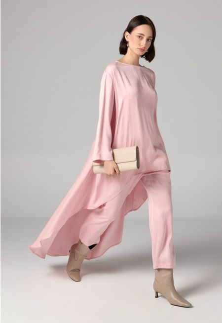 Solid Elastic Waist Trousers