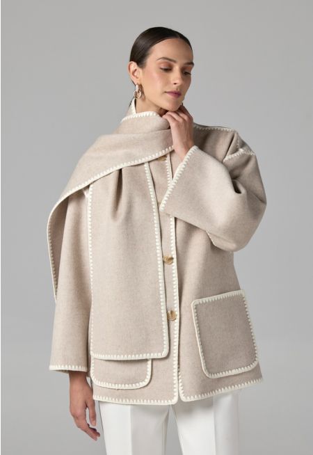 Contrast Front Pockets Jacket