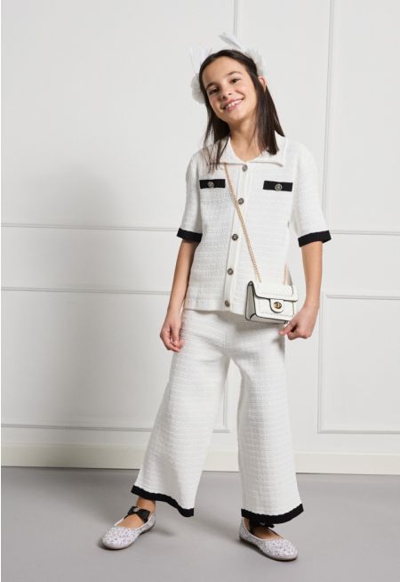 Tweed Shirt and Pants Set (2PCS)