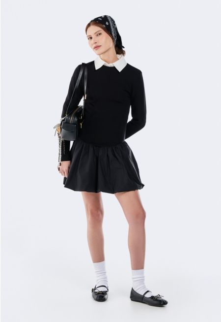 Knitted Dress With Bubble Hem