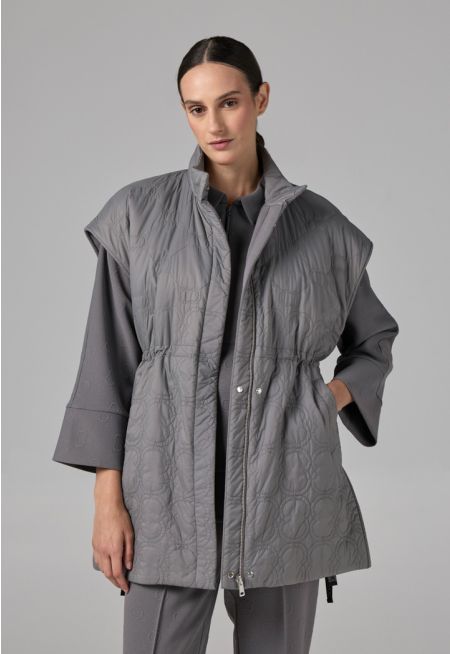 Solid Quilted Sleeveless Gilet