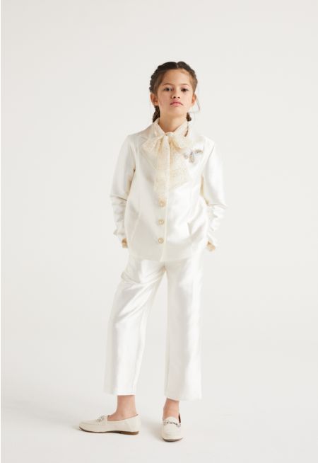 Metallic Blazer & Pants Set (2 PCS)