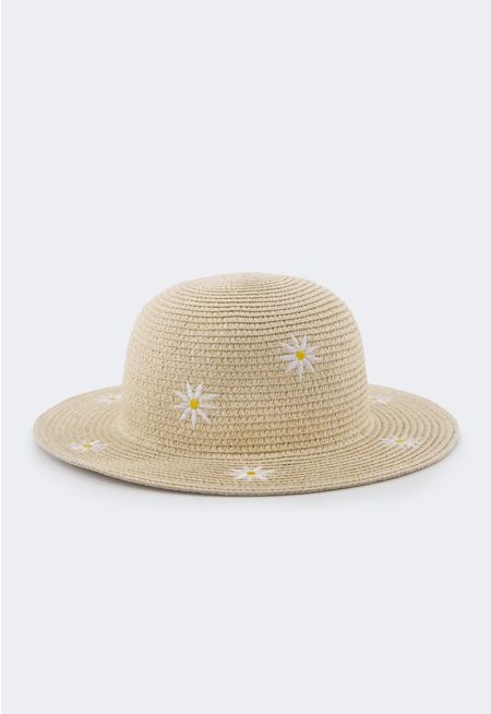 Floral Embroidered Hat 