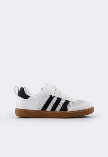 Two Toned Flat Sneakers