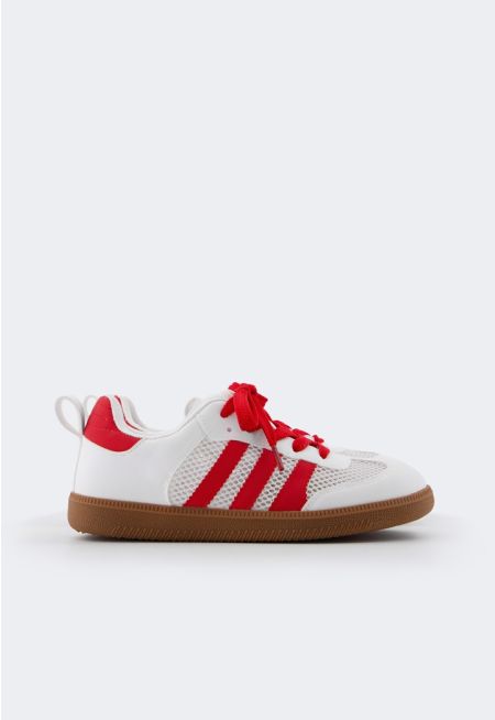 Two Toned Flat Sneakers