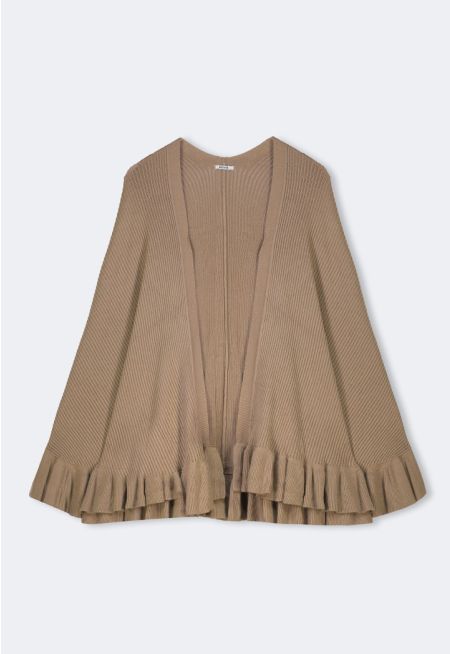 Ribbed Ruffled Cape