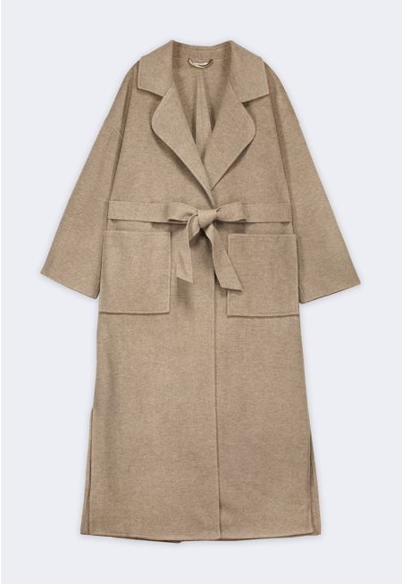 Notched Lapel Solid Coat