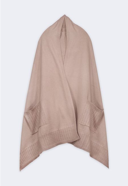 Pocket Details Winter Shawl