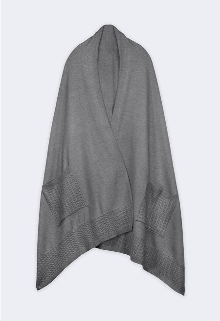 Pocket Details Winter Shawl