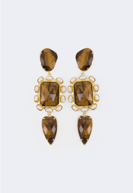 Long Gemstones Earrings