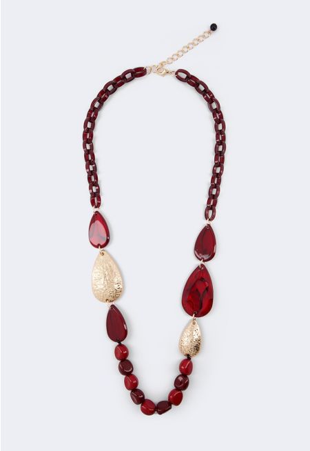 Metallic Details Resin Necklace