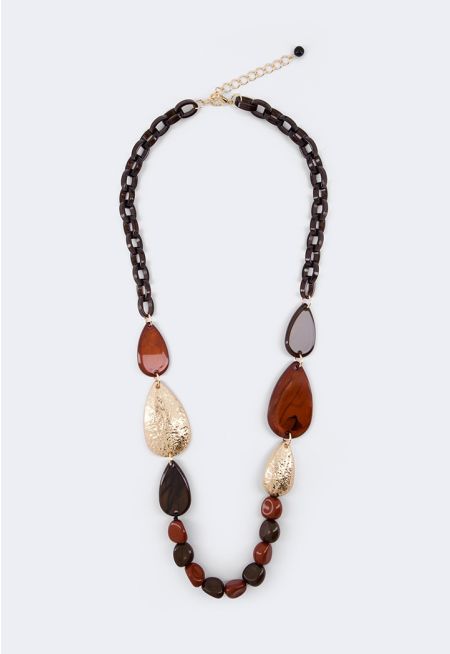 Metallic Details Resin Necklace