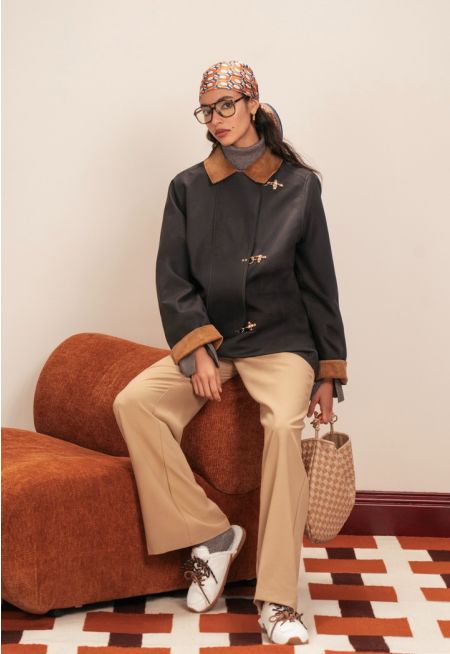 Corduroy- Trimmed Jacket