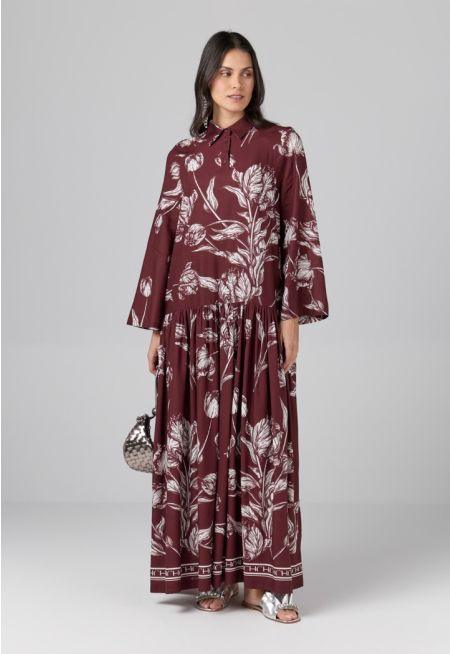 Printed Drop Waist Dress