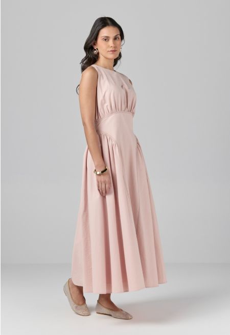 Sleeveless Basic Pleated Dress