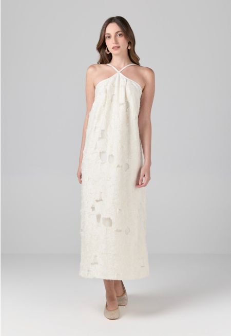 Embroidered Spaghetti Sleeves Dress