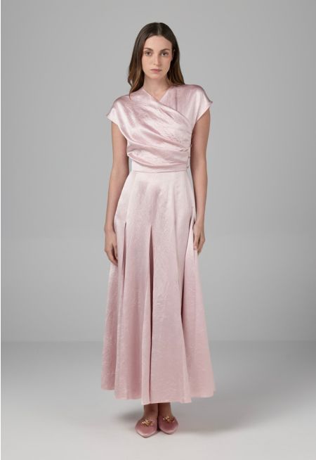 Wrap Crinkled Satin Dress- Ramadan Style