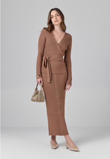 Basic Pleated Knitted Skirt