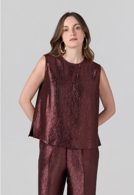 Sleeveless Textured Top