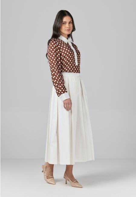 Pleated Flared Basic Skirt