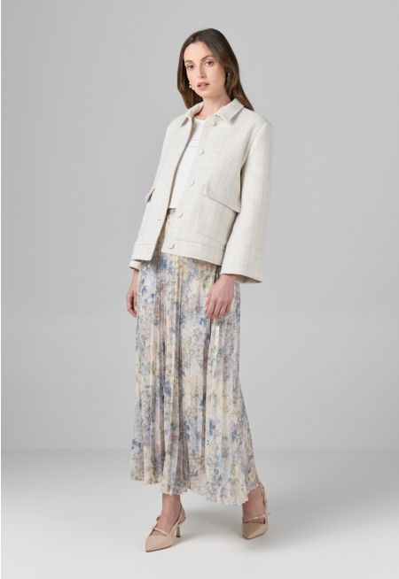 Printed Sequin Skirt