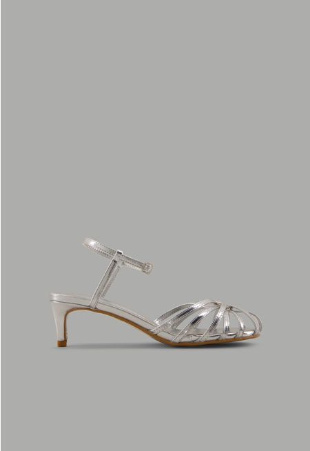 Intricate Metallic Heels