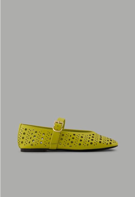 Solid Laser Cut Details Ballerinas