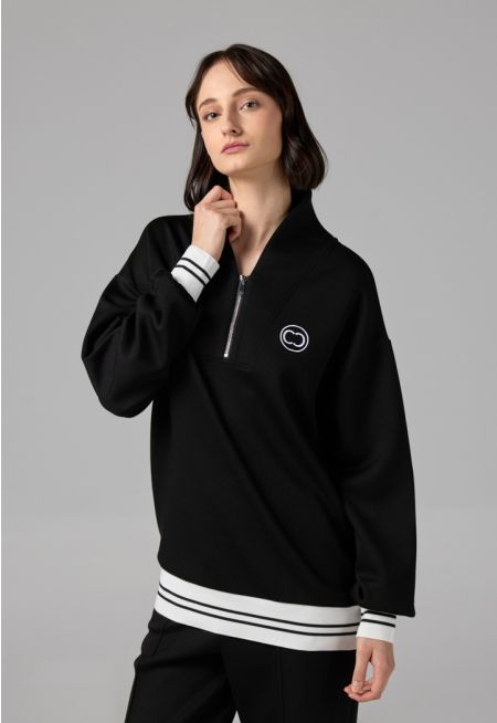 Long Sleeve Contrast Blouse