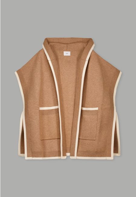 Contrast Open Center Poncho