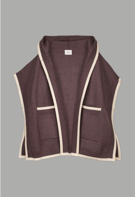 Contrast Open Center Poncho