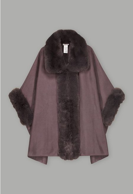 Suede Winter Poncho