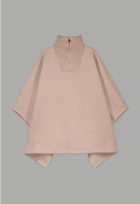 Shearling Detailed Poncho