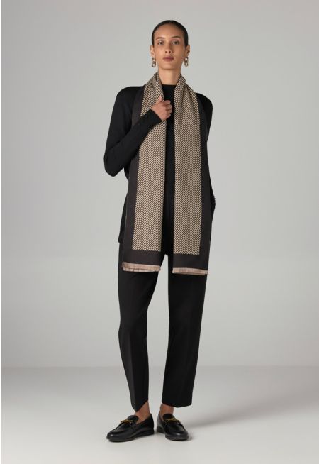 Contrast Intrciate Winter Shawl