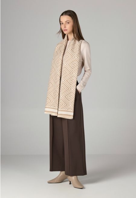 Greek Key Pashmina Scarf