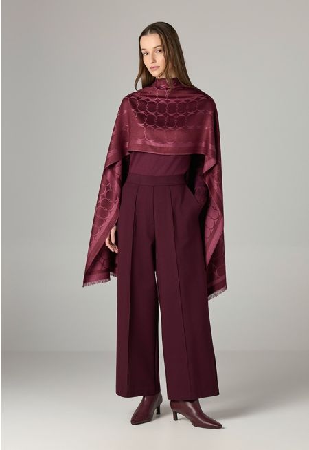 Contrast Monogram Shawl