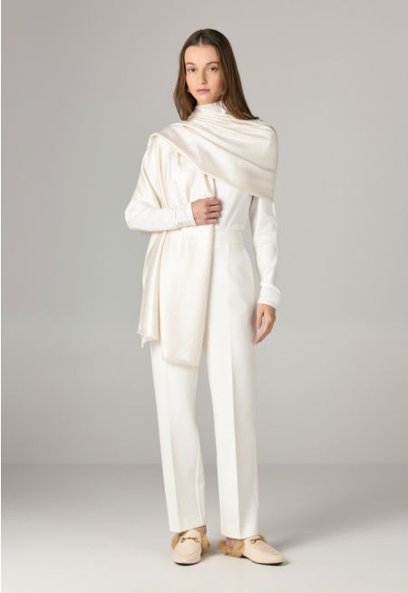 Contrast Monogram Shawl