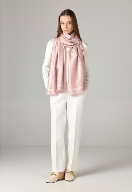 Contrast Monogram Shawl