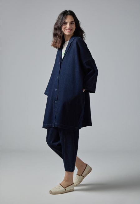 Solid Elasticated Waist Balloon Fit Trousers