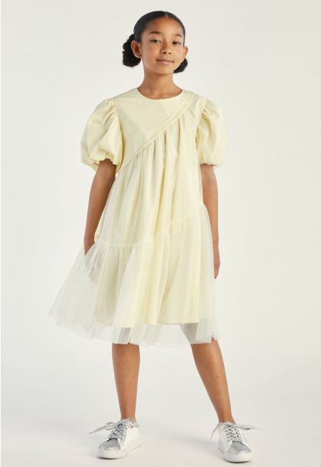 Drop Waist Mesh Dress