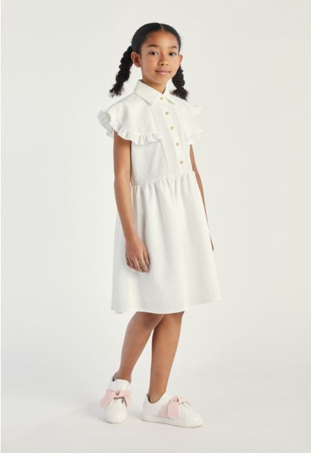 Textured Ruffled Dress