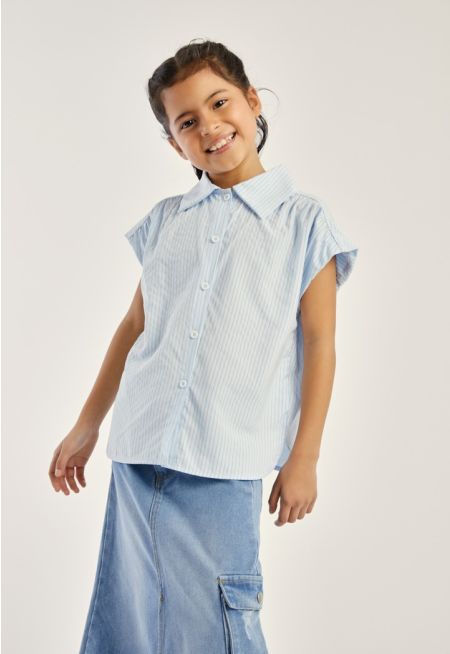 Sleeveless Striped Shirt