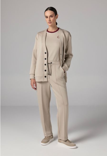 Solid Elasticated Waistband Trousers