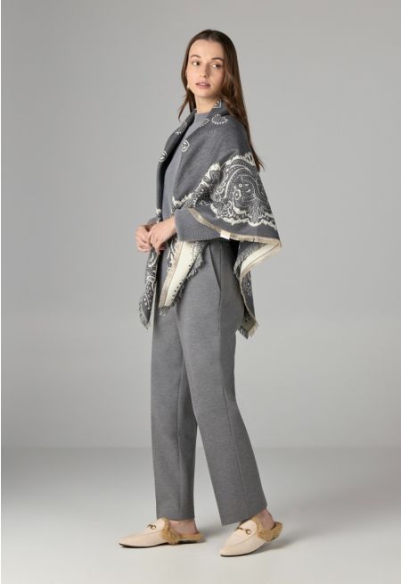 Contrast Paisley Pashmina Scarf