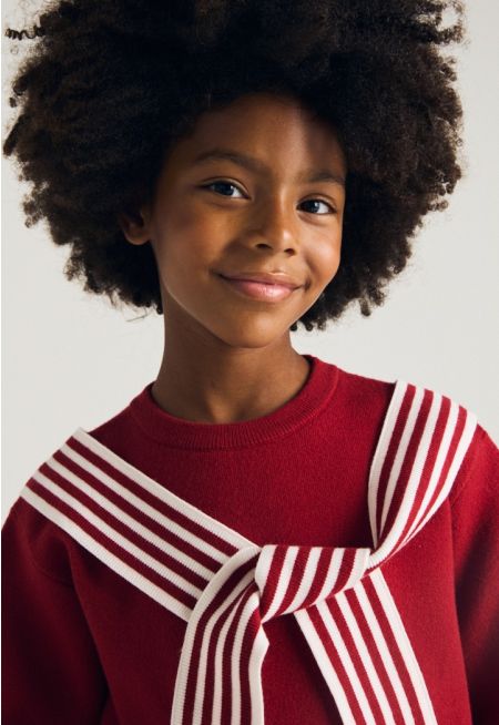 Striped Straps Knitted Sweater