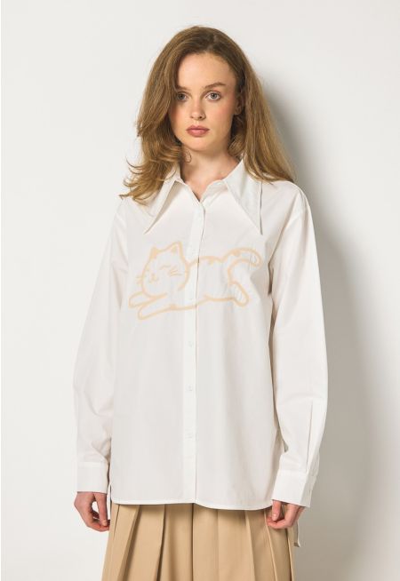 Contrast Embroidered Shirt