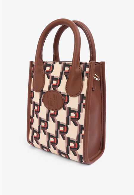 Monogram PU Leather Mini Crossbody Bag