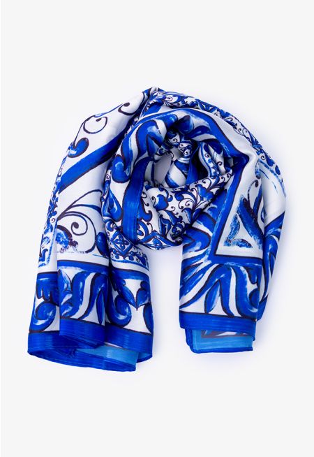 Vibrant Printed Square Scarf